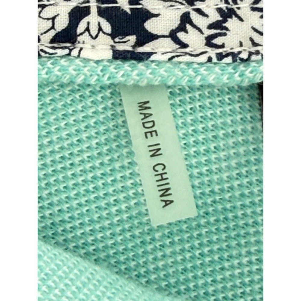 Bugatchi Mens Mint Green Pique Knit Short Sleeve Button Down Floral Trim Sz L - Picture 8 of 10